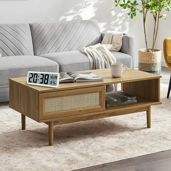 Silent Digital Wall Clock With Temperature Display Versatile Two Power Mode Large LCD Screen Clock for Office Bedroom Living Room