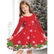 thumbnail image 2 of Vestido navideño 2025 para niños, manga larga, estampado completo, informal, alce, ropa de Navidad para niñas, traje de fiesta de Año Nuevo de Papá Noel, 2 of 3