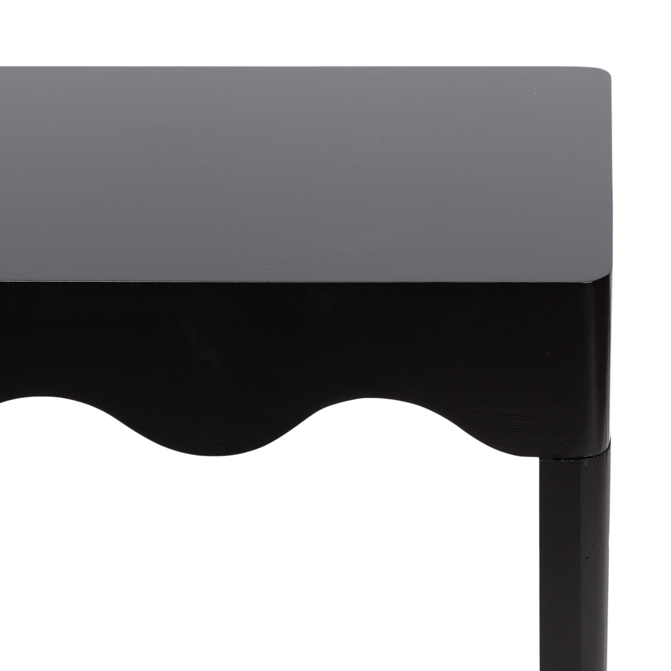 Kate and Laurel Maida Modern Rectangle Wooden Wavy Console Table, 32 x 12 x 30, Black, Transitional Decorative Entryway Table with Wavy Apron for Entry Decor Option