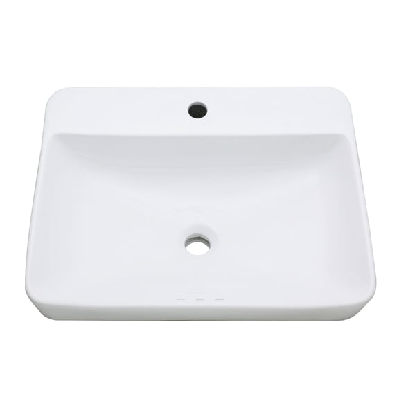 Kingston Brass EV2318 Century 23-Inch Rectangular Ceramic Drop-In Bathroom Sink (Single Hole) in White