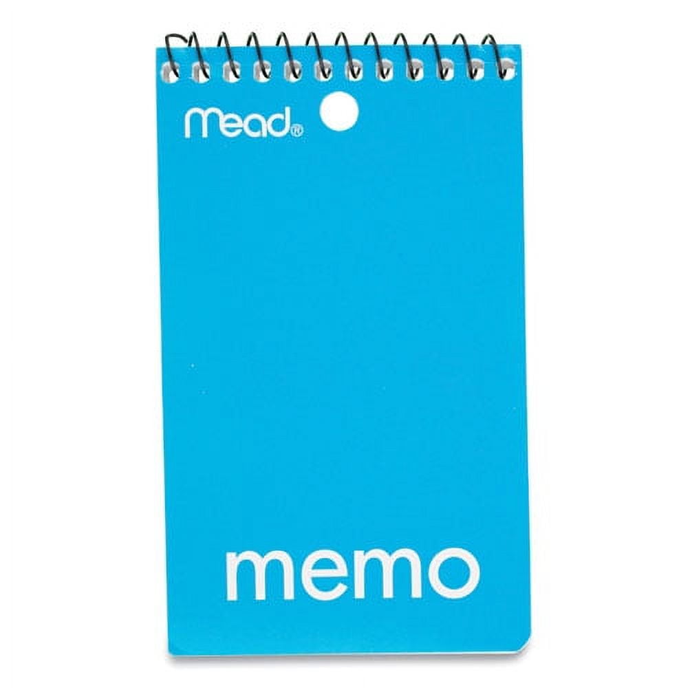 Wirebound Memo Pad With Wall-Hanger Eyelet, Medium/college Rule, Randomly Assorted Cover Colors, 60 White 3 X 5 Sheets | Bundle of 10 Each