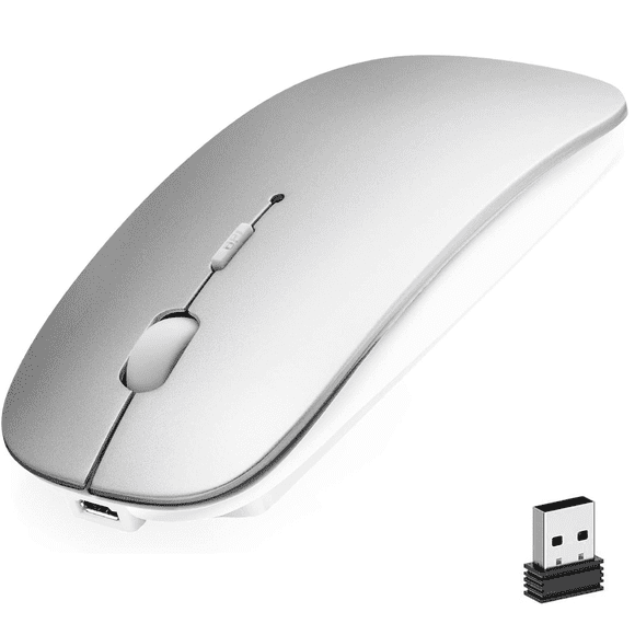 AnthroDesk Wireless Slim Mouse (Silver)