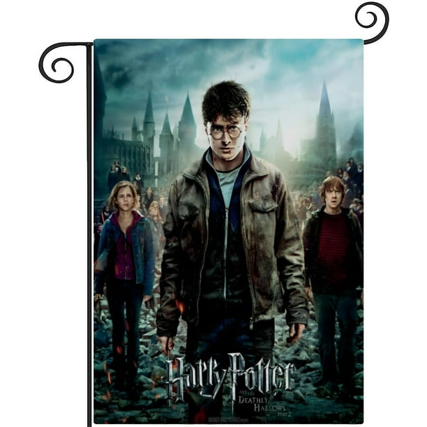 Harry Potter -bandera de jardín temática. Regalo perfecto para fans, amigos y familiares, ideal para actividades al aire libre y decoración de fiestas.45CM*100CM