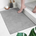 thumbnail image 1 of Alfombra de baño de espuma, antideslizante, suave, cómoda, absorbente de agua, gris, 40 x 60 cm, 1 of 1