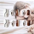 thumbnail image 4 of 24 uñas postizas con purpurina, uñas postizas de longitud media, uñas postizas de café, uñas acrílicas cuadradas para mujeres y niñas, 4 of 5