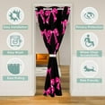 thumbnail image 2 of Erosebridal Pink Black Bow Door Curtain for Doorway Privacy 52x84 Inch 1 Panel Kawaii Bowknot Closet Door Cover Curtain for Bedroom Living Room Dreamy Princess Bow 30%-50% Room Darkening, 2 of 5