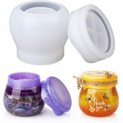 Silicone Jar Molds, Jar Resin Molds with Lid,Resin Pudding Silicone Molds for Storage Bottle,Candle Holder,Candy Container,Christmas Decoration,Flower Pot