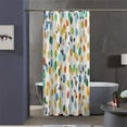 thumbnail image 3 of Stall 36"x72"Abstract Bright Watercolor Colorful Spots Shower Curtain Set with Hooks,Abstract Ivory Color Background Bathroom Curtain,Waterproof Bath Curtains for Bathroom Decor, 3 of 6