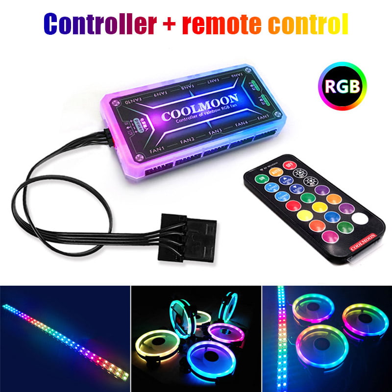 Fan Controller Nicknocks RGB Cooling Fan RGB PC Fan 12V 6 Pin 12cm Cooling Cooler Fan with Controller for Computer Silent Gaming Case 