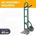 thumbnail image 4 of HaulPro Double Grip Steel Hand Truck 800-lb Capacity Moving Dolly Cart with Wheels, 14" x 9.5" Nose Plate with 10" wheels, 4 of 6