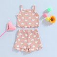 thumbnail image 4 of Gupgi Baby Girl Heart/Floral Print Sleeveless Ruffle Rib Vest and Elastic Waist Shorts 2Pcs Set, 4 of 9