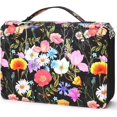 thumbnail image 1 of GHSDFBB Twill Fabric Pencil Case with Zipper Closure, Black Flower, 200 Count, 1 of 6