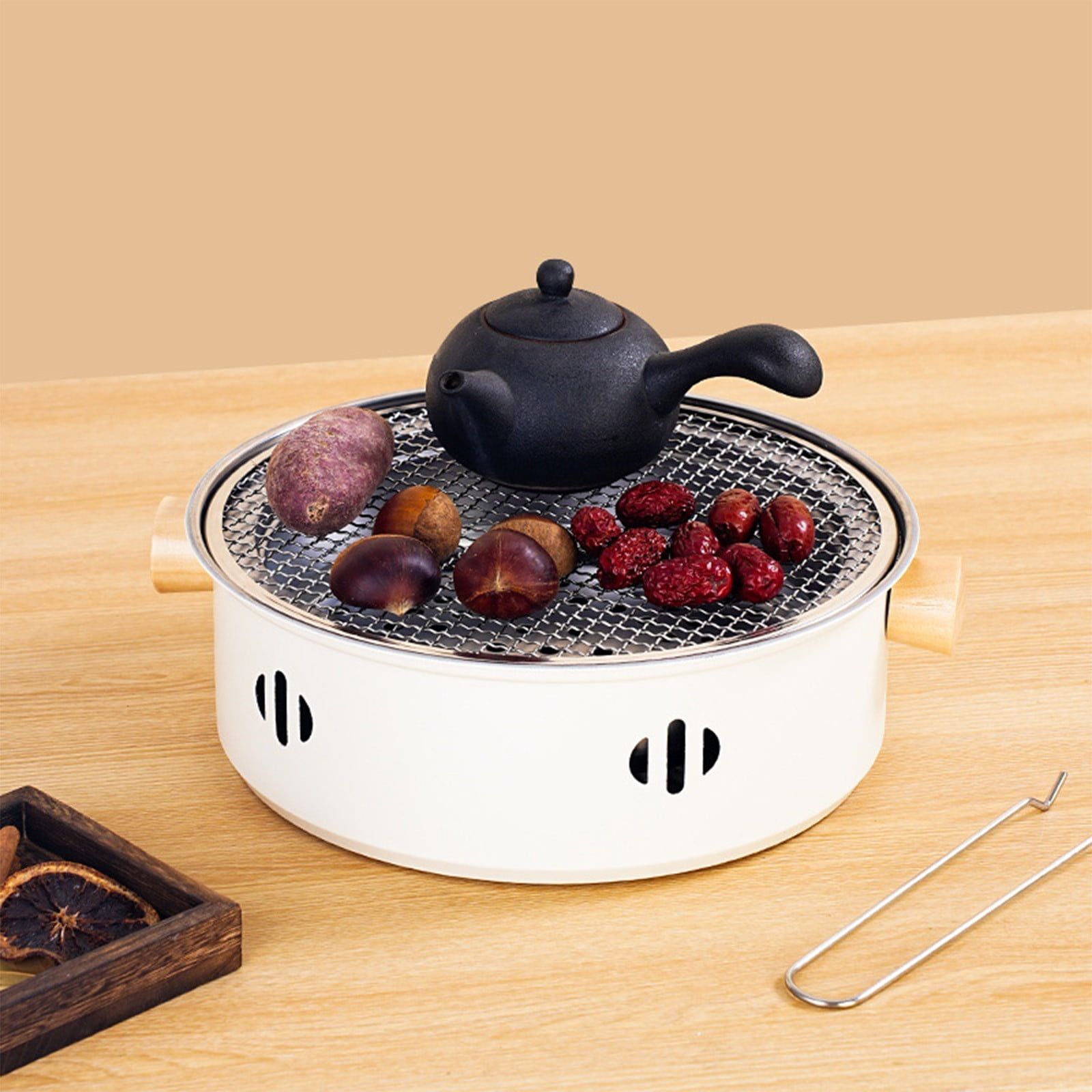 Vxdvou Outdoor Charcoal Heater Stove, Portable Barbecue Grill Fire Pit, Multifunctional Outdoor Heating Fire Bowl for Cooking and Warming, Outdoor Heating Stove for BBQ