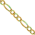 thumbnail image 2 of 14K Solid Yellow Gold 2.5mm Figaro Link Chain Necklace, 2 of 4