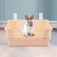 thumbnail image 6 of Rabbit Toilet Pet Pan Potty Trainer Bedding Box Guinea Cage Mount Indoor Hamster Corner Litter for Pets, Ferret ,Bunny ,Galesaur Beige, 6 of 8