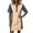 Beige, variant on Womens Shirt Dresses Short Sleeve Collared Button Placket Midi Dresses Casual Pullover Sports Skirt Dress Pink