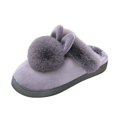 

Puawkoer Women s Indoor Winter Home Rabbit Comfort Shoe Furry Ears Footwear Slippers Soft Women s Slipper