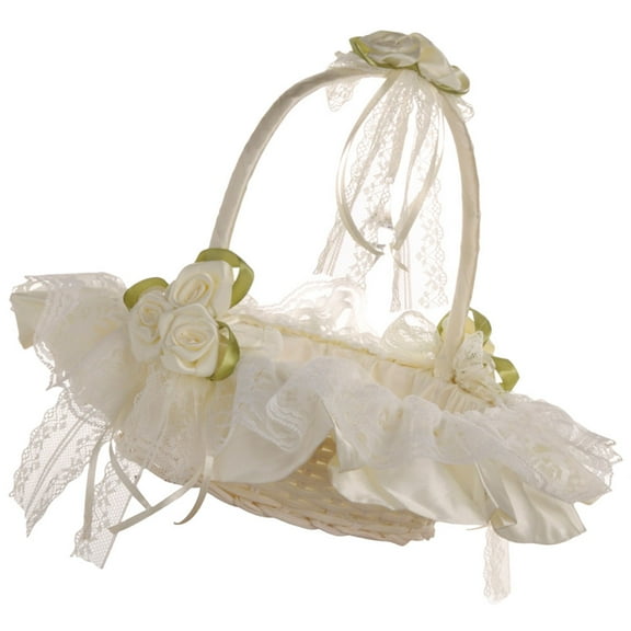 Niceauty Hand Held Basket Royal Wedding Style Beige 1Set