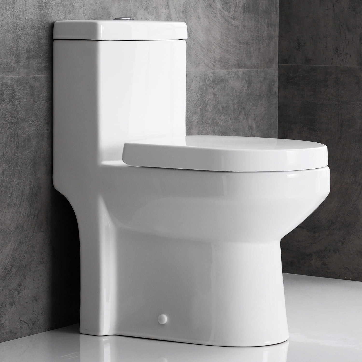 HOROW Liberty 12" Rough-in Compact  Dual-Flush Round One-Piece Toilets  1.28GPF Ceramic in White