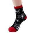 thumbnail image 4 of Tiqkatyck Ankle Socks Clearance, Winter Wool 2 Pairs Crew Socks Fuzzy Socks for Women Soft Fluffy Winter Cozy Slipper Socks Cute Plush Warm Socks for Christmas Crew Socks for Women Black One Size, 4 of 4
