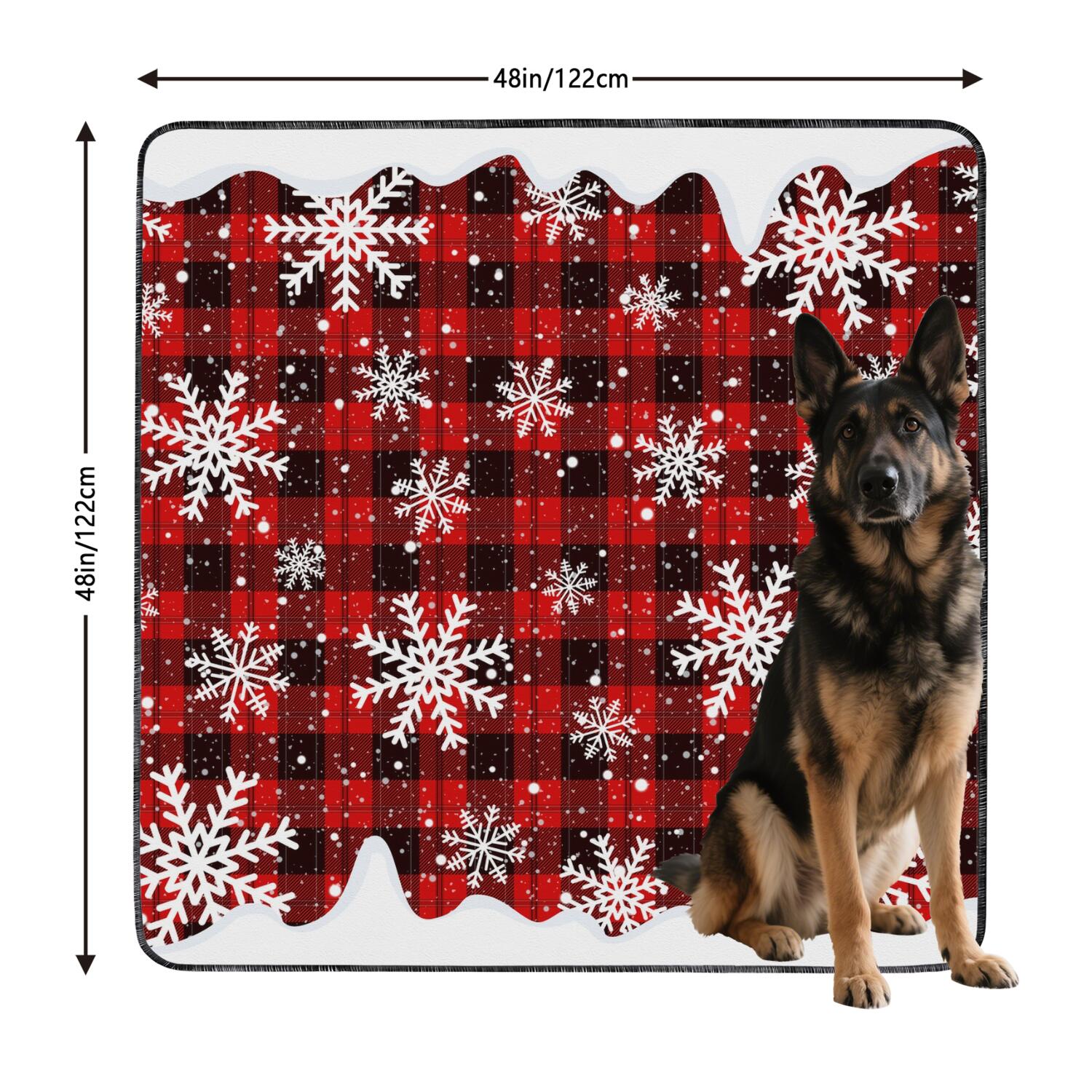 Christmas Holiday Reusable Puppy Pads 48" x 48", 2-Pack Washable Dog Potty Training Mats for Your Big Home During the Holiday Season