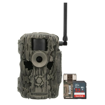 Stealth Cam 36MP Fusion Max Cellular Trail Camera with 80 Feet Detection Range with 32GB Memory Cards and Card Reader