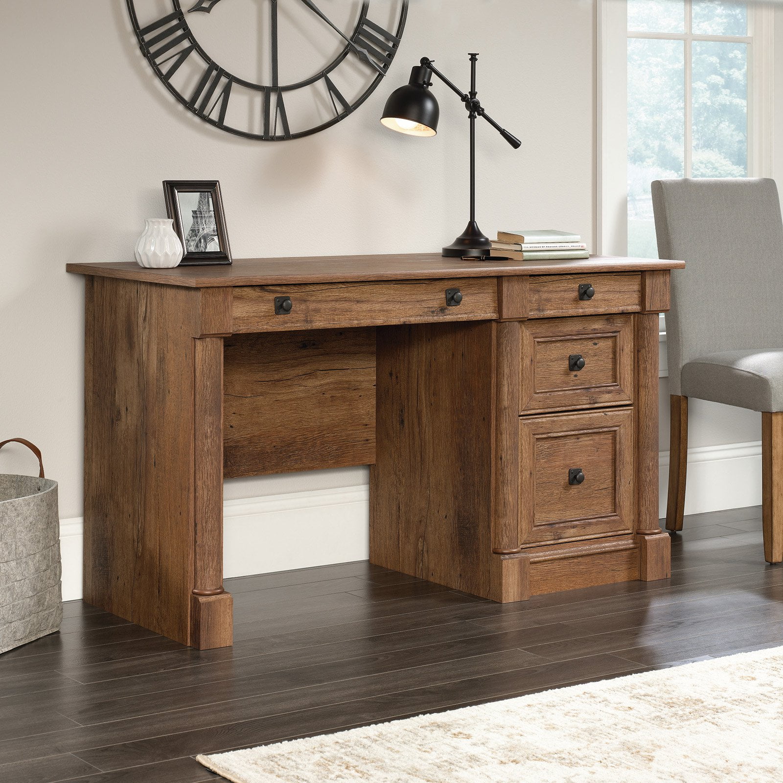 Sauder Palladia Computer Desk Vintage Oak Finish