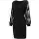 thumbnail image 5 of Sexy mujer cuello en V sólido tres cuartos señoras Delgado Mini ahueca hacia fuera vestido brillante Pompotops  hdfakjf5921, 5 of 7