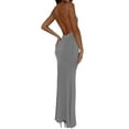 thumbnail image 3 of xiaxaixu Robe Longue Moulante pour Femme à Bretelles Spaghetti, Encolure Carrée, Robe Midi, Dos Nu, Robe de Soirée, 3 of 9