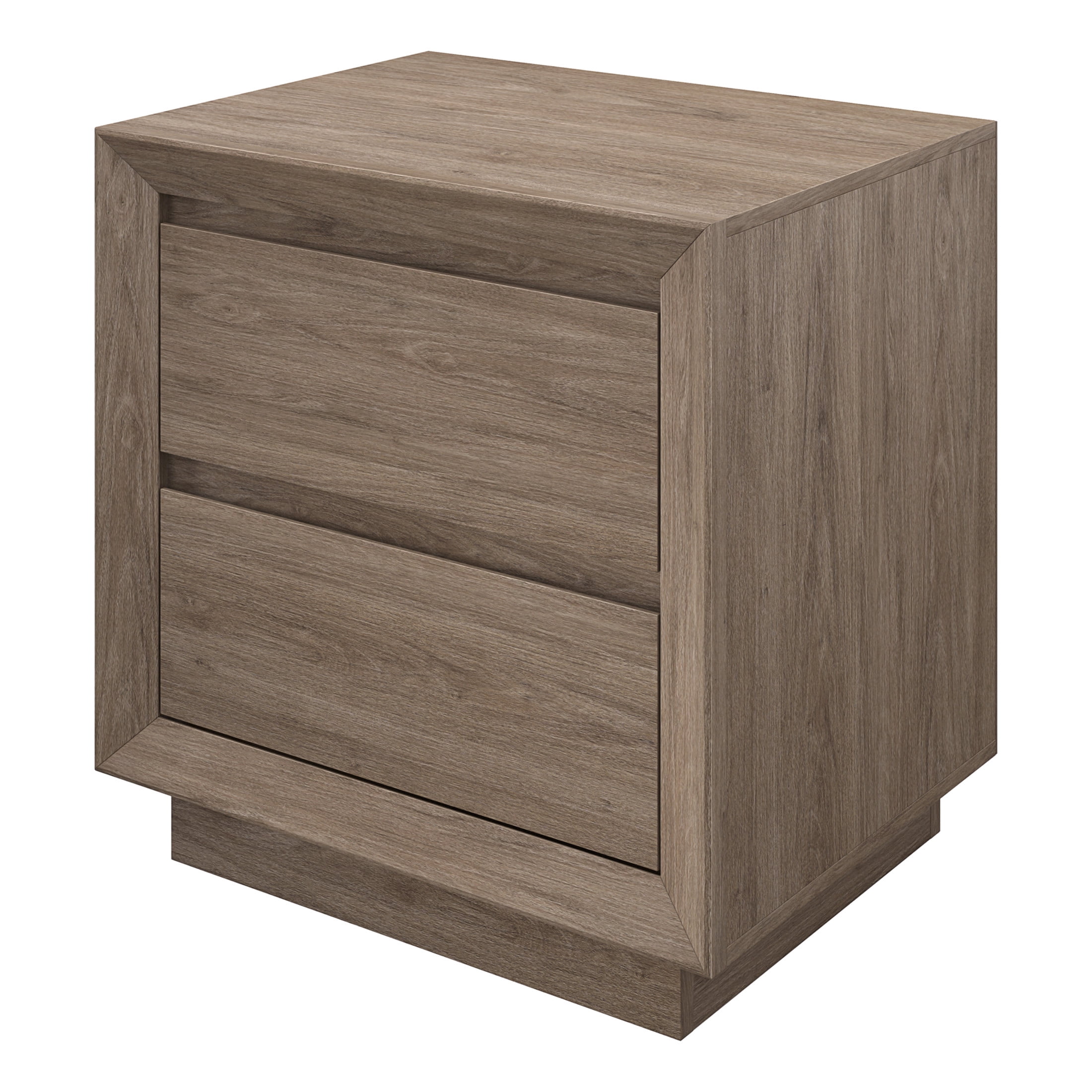 Evelyn&Zoe Modern/Contemporary 24" Wide Antiqued Gray Oak Nightstand