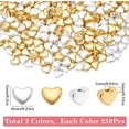 thumbnail image 2 of 1 Box 500Pcs Silver Heart Spacer Bead Gold Love Heart Beads Bulk Metal Alloy Mother's Day Heart Shaped Loose Bead with Small Hole for Bracelets Jewelry Making DIY Necklace Earrings Gifts colorful DIY, 2 of 6