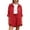 Red, variant on 2 Piece Sets for Women Shorts Womens Short Set Summer Sets Women Solid Spring Long Sleeve Shirt High Waist Drawstring Shorts Fashion Summer Outfits