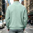 thumbnail image 5 of UDAUDU Men's Stand Collar Corduroy Jacket Full Zip Loose Long Sleeve Versatile Fall Winter Sweatshirt Casual Outerwear Tops Mint Green 3XL, 5 of 7