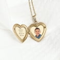 thumbnail image 5 of Picturesongold Yellow Gold Filled Small Unisex Adult Heart Locket necklace with Chain - 2/3 inch x 2/3 inch, 5 of 9