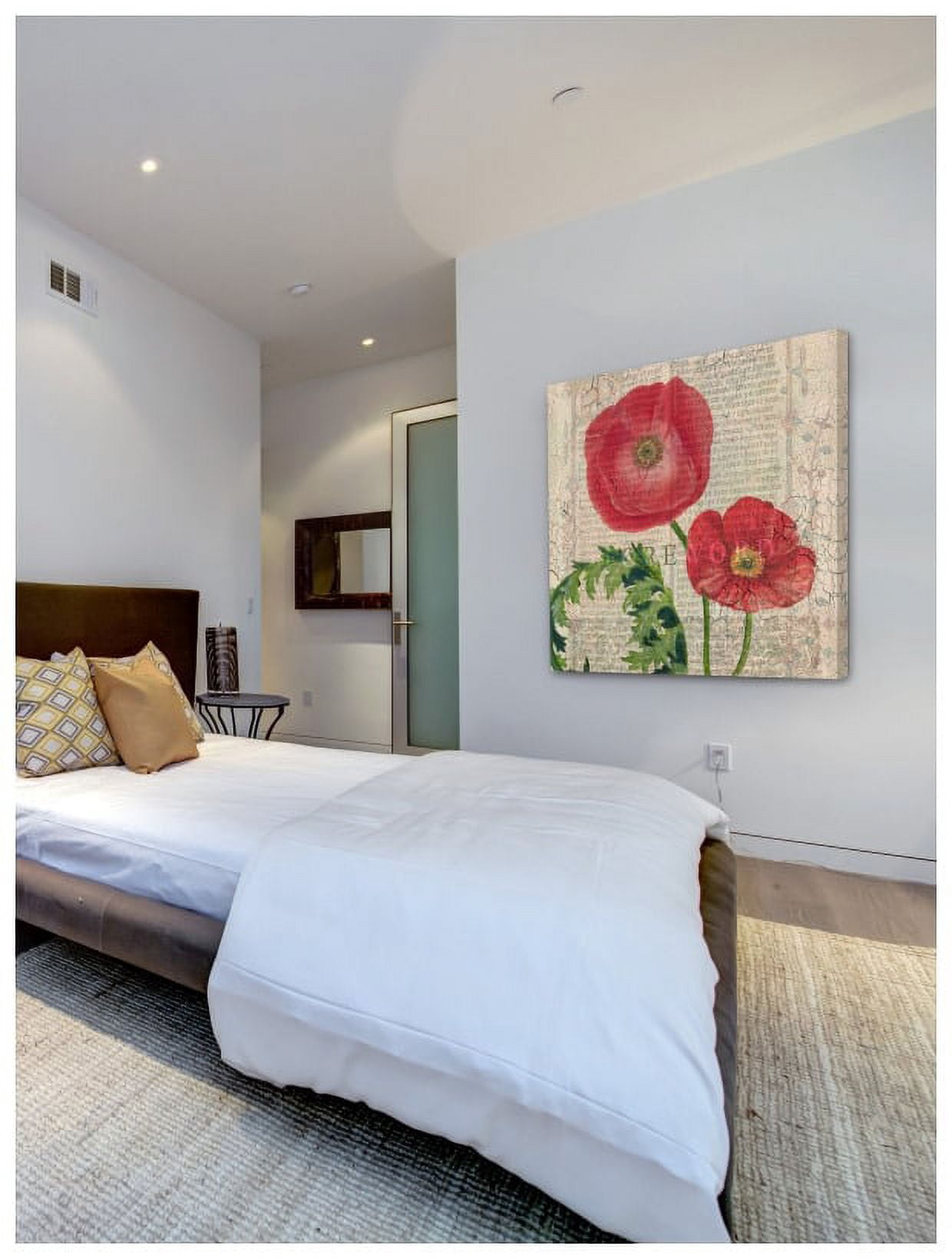 "Poppy Pages Square II" Painting Print on Wrapped Canvas