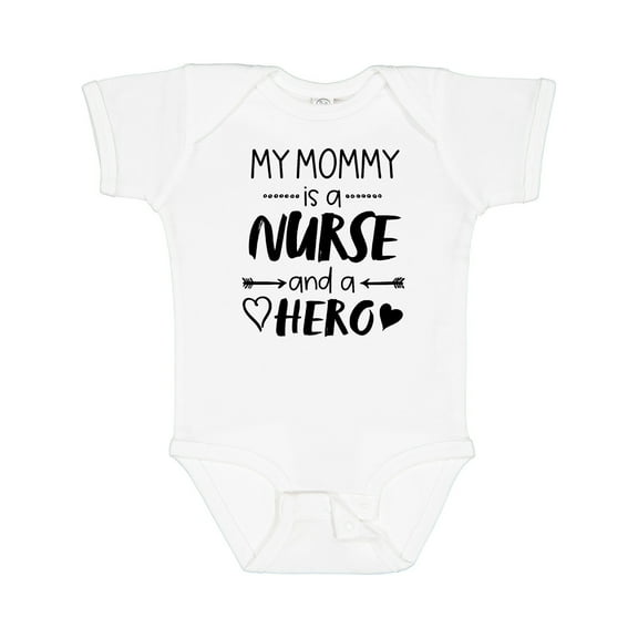 Inktastic My Mommy is a Nurse and a Hero Boys or Girls Baby Bodysuit
