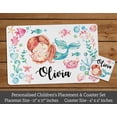 thumbnail image 3 of Printtoo Kids Placemat & Coaster Set Personalized Birthday Christmas Gifts For Girls,Mermaid-11x17 Inch, 3 of 6