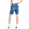 thumbnail image 2 of Oat Womens High-Rise Bermuda Jean Shorts, Blue/30, 2 of 3