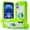 Fluorescent Green, variant on Kryonix for iPhone 17 Pro Max Case with Ring Holder, Durable Military-Grade Rugged Shock-Absorbing Silicone Rubber Protective Case with 360° Rotating Kickstand for Women and Girls, Pink/Yellow/Blue