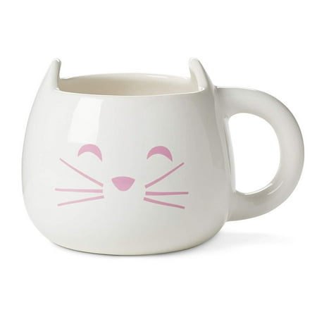 Cute Cat Mug for Coffee or Tea with Printed Design - Large Ceramic Unique White 20 Fluid Ounce Accessories Mugs Make Best Present for Pet Mom or Dad ,