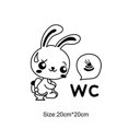 thumbnail image 2 of Rabbit Toilet Sticker Cute Toilet Sticker Cartoon Animal Toilet Sticker DIY PVC Toilet Sticker Removable Toilet Sticker, 2 of 2