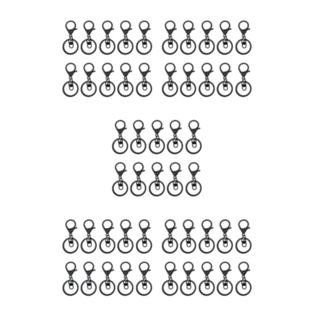 ZheElen 10pack/lot Metal Key Chain Snap Hooks - Accessories For Personalized Keychain Is Low Swimming black 5Set