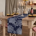 thumbnail image 2 of Table Runners 72 Inches Long Dress Scarves, Navy Blue Coastal Farmhouse Kitchen/Dining Table Runner, Coffee Tablerunners, Starfish Coral Summer Beach Ocean 16x72 Inch, 2 of 9
