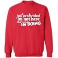 thumbnail image 2 of OXI Crewneck Sweatshirt - Just Pretended, Basic Casual Sweatshirts for Men's and Women Fleece Sweatshirt Long Sleeve - Red 2X-Large, 2 of 2