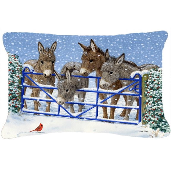 Carolines Treasures  Donkeys & Cardinal Fabric Decorative Pillow