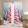 thumbnail image 2 of Manfei Pink Xmas Tree Curtains Pack of 2 (42x84 Each) for Teen, Watercolor Artwork Curtains Blackout, Merry Christmas Bedroom Curtains, Window Curtains Home Decor, 2 of 6