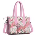 thumbnail image 2 of Teacher Tote Bag,Pioneer Flower Floral Print Pattern Teacher Utility Tote Bag,Large Work Tote Bags for Women with Multiple Pockets,Top Zipper Closure,13.8x10.6x6.7 Inch, 2 of 5