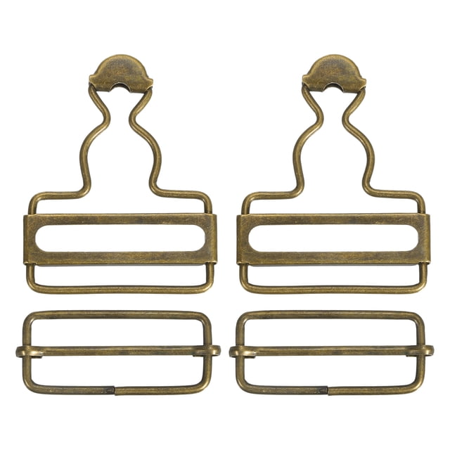 Unique Bargains Boucles Globales 2 Ensembles Boucles de Remplacement Rétro pour Bretelles 38mm, Ton Bronze