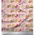 thumbnail image 1 of Soimoi Crepe Silk Fabric Stripe & Dinosaur Kids Print Sewing Fabric Yard 42 Inch Wide, 1 of 1