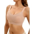 thumbnail image 4 of INSPIRE CHIC Women's Push Up V Neck Full Coverage Bras Wirefree Adjustable Straps Minimizers S Beige, 4 of 4